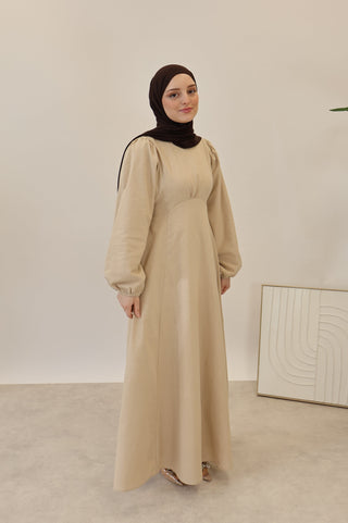 LAYLA LEINEN KLEID NATUREL