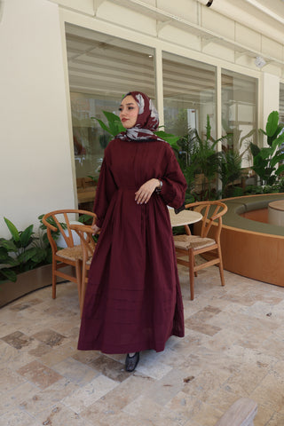 Nervür Kleid bordo 188