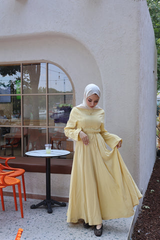 Leinen Kleid Butter Yellow 208