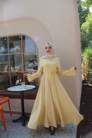 Leinen Kleid Butter Yellow 208