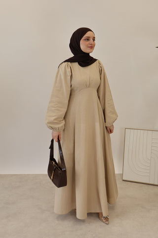LAYLA LEINEN KLEID NATUREL