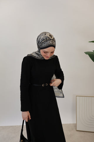 Leinen Kleid Black