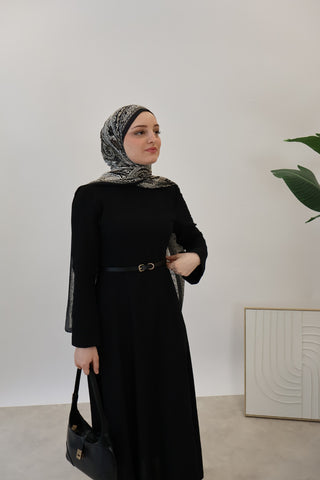 Leinen Kleid Black