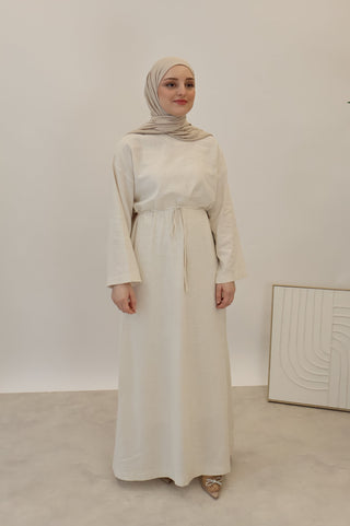 BASIC LEINEN KLEID NATUREL