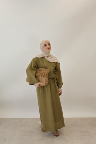 Musselin Zwei - Teiler Olive