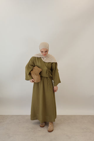 Musselin Zwei - Teiler Olive