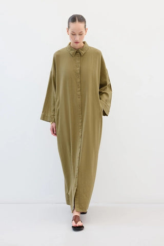 LEINEN HEMD KLEID GRÜN