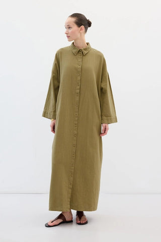LEINEN HEMD KLEID GRÜN