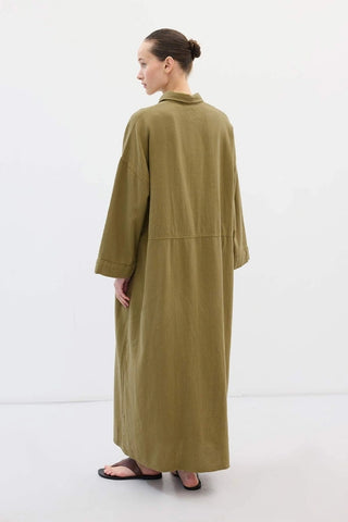 LEINEN HEMD KLEID GRÜN