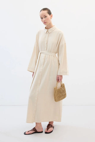 LEINEN HEMD KLEID NATUREL