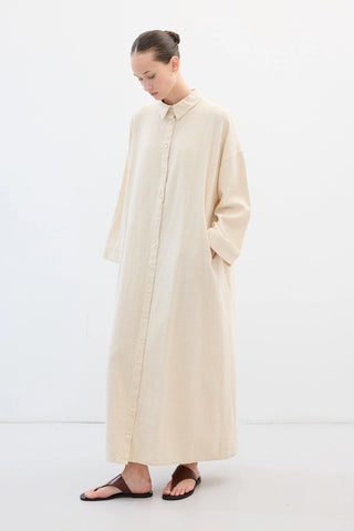 LEINEN HEMD KLEID NATUREL