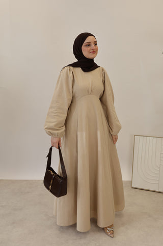 LAYLA LEINEN KLEID NATUREL