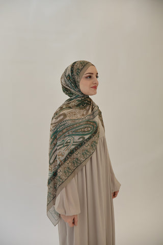 SC SCARF GRÜN/ BEIGE 23