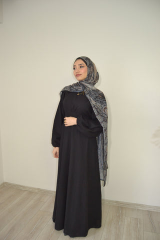LAYLA LEINEN KLEID BLACK