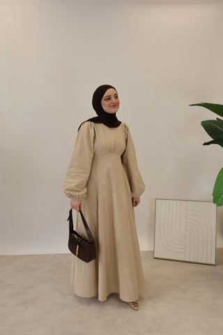 LAYLA LEINEN KLEID NATUREL