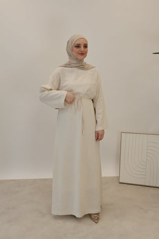 BASIC LEINEN KLEID NATUREL