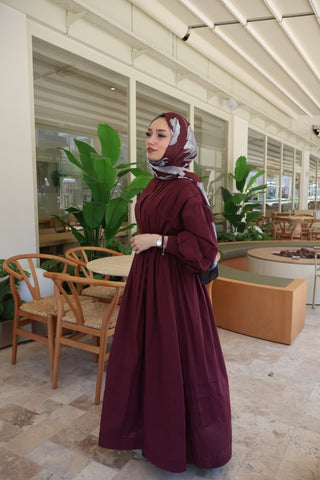 Nervür Kleid bordo 188