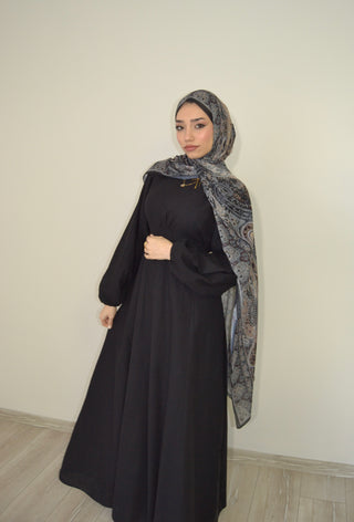 LAYLA LEINEN KLEID BLACK
