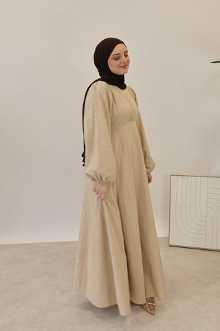 LAYLA LEINEN KLEID NATUREL