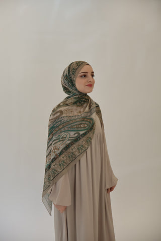 SC SCARF GRÜN/ BEIGE 23