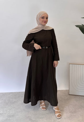 Leinen Kleid Brown
