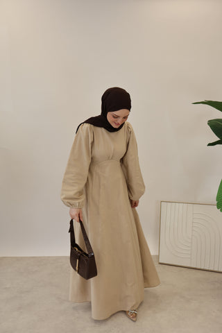 LAYLA LEINEN KLEID NATUREL