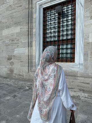Liya scarf beige/rosa