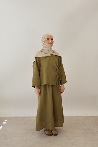 Musselin Zwei - Teiler Olive