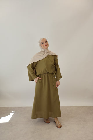 Musselin Zwei - Teiler Olive