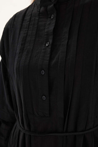 Nervür Kleid Schwarz 188