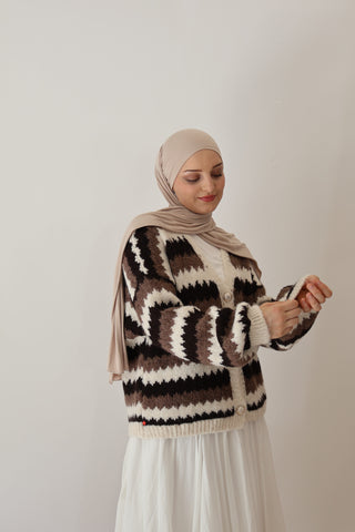 Strickjacke Braun