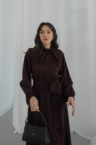 Defne Kleid Mürdüm
