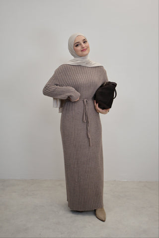 Strickkleid Taupe