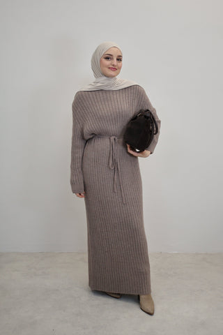 Strickkleid Taupe
