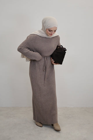 Strickkleid Taupe
