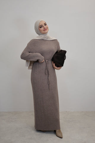 Strickkleid Taupe